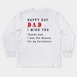 dad i miss you Kids Long Sleeve T-Shirt